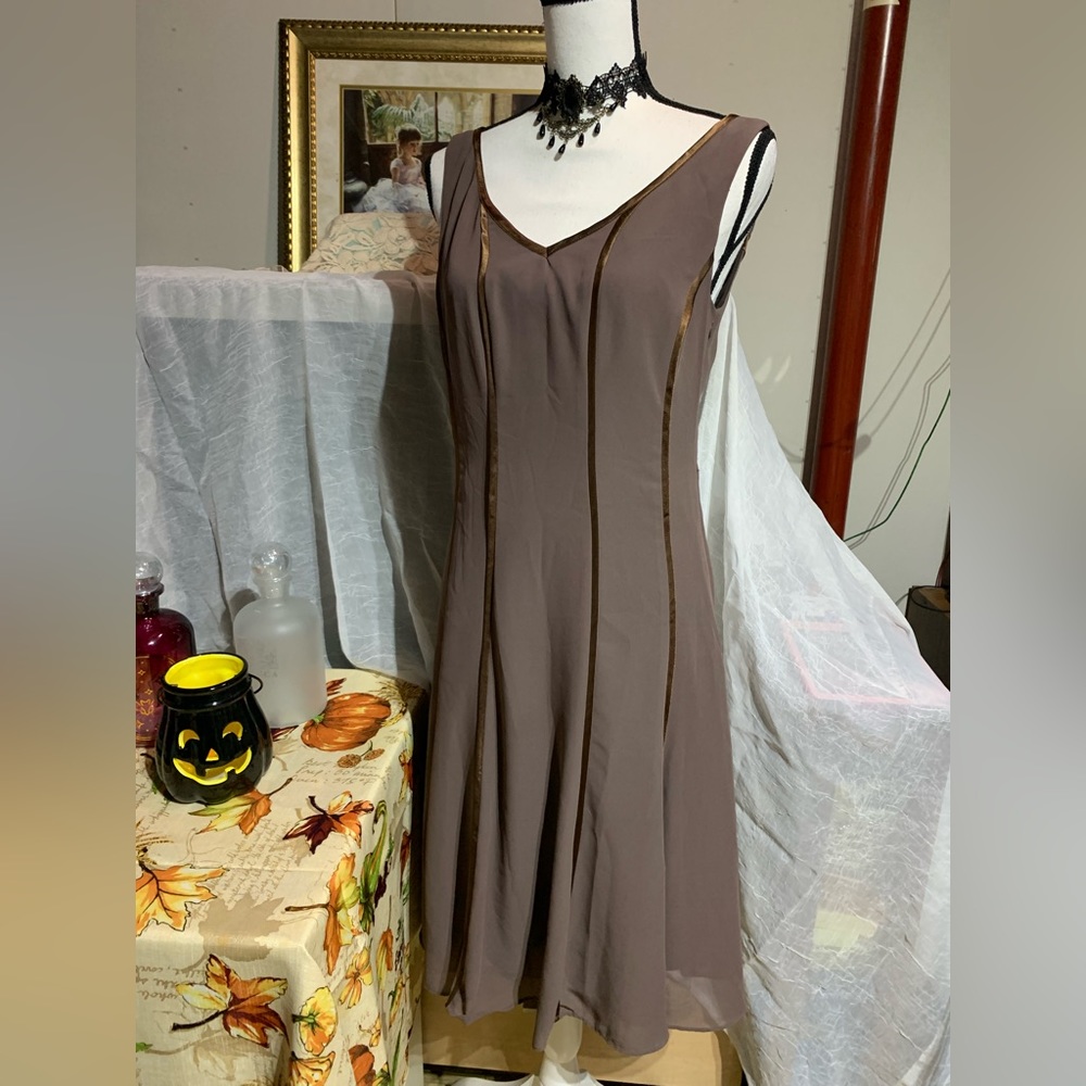 Dress Barn Taupe Panel Dress